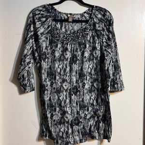 White Stag Monochrome Patterned Blouse
